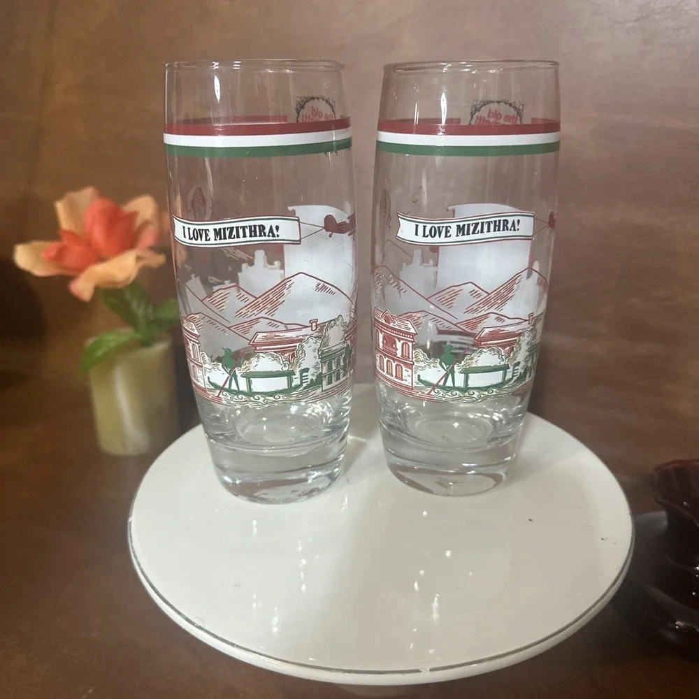 Vintage The Old Spaghetti Factory Rare I Love Mizithra Drinking Glass Trolley7